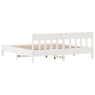 vidaXL Bedframe zonder matras massief grenenhout wit 180x200 cm