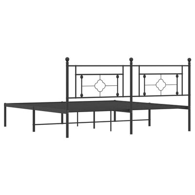 vidaXL Bedframe met hoofdbord metaal zwart 183x213 cm