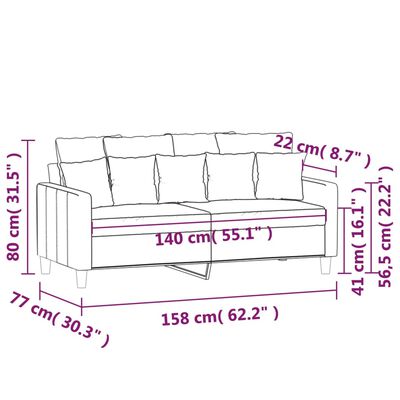 vidaXL Tweezitsbank 140 cm fluweel geel