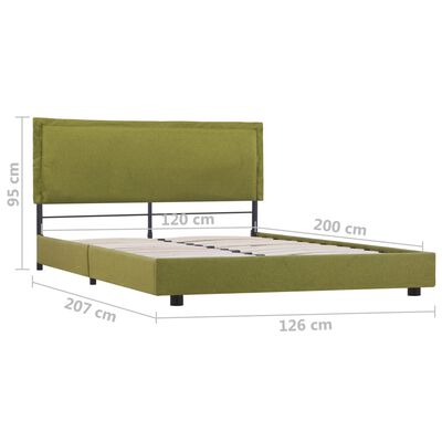 vidaXL Bedframe stof groen 120x200 cm