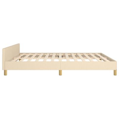 vidaXL Bedframe met hoofdeinde stof crèmekleurig 180x200 cm