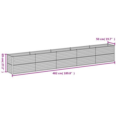 vidaXL Plantenbak verhoogd 482x50x69 cm cortenstaal