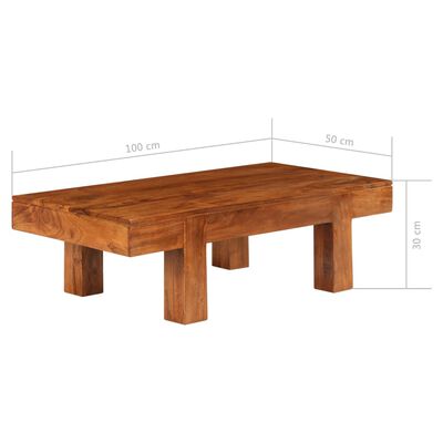 vidaXL Salontafel 100x50x30 cm massief acaciahout met honingafwerking