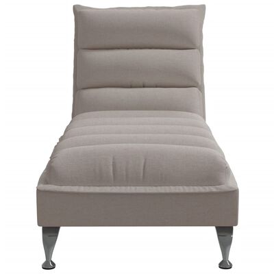 vidaXL Chaise longue met kussens stof taupe