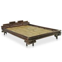 vidaXL Bedframe bamboe donkerbruin 140x200 cm