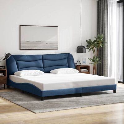 vidaXL Bedframe zonder matras stof blauw 200x200 cm