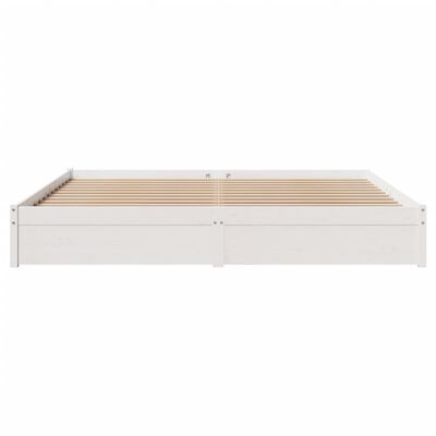 vidaXL Bedframe zonder matras massief grenenhout wit 180x200 cm