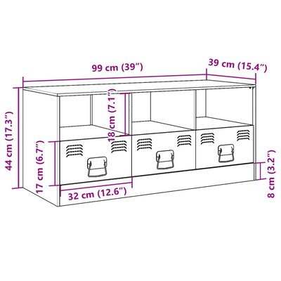 vidaXL Tv-meubel 99x39x44 cm staal mosterdgeel