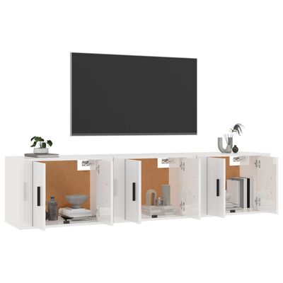 vidaXL Tv-wandmeubels 3 st 57x34,5x40 cm hoogglans wit