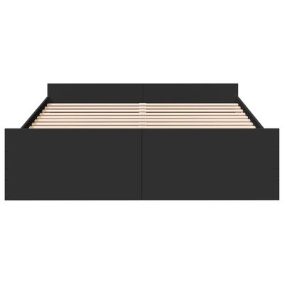 vidaXL Bedframe met lades bewerkt hout zwart 160x200 cm