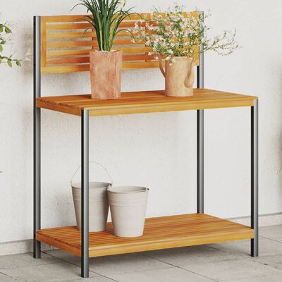 vidaXL Tuinwerktafel 90x50x110 cm massief acaciahout en staal