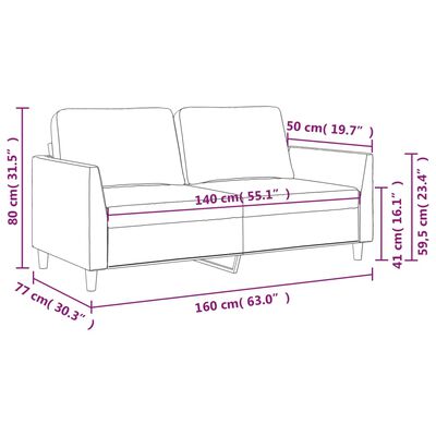 vidaXL Tweezitsbank 140 cm kunstleer zwart