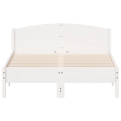 vidaXL Bedframe zonder matras massief grenenhout wit 140x190 cm