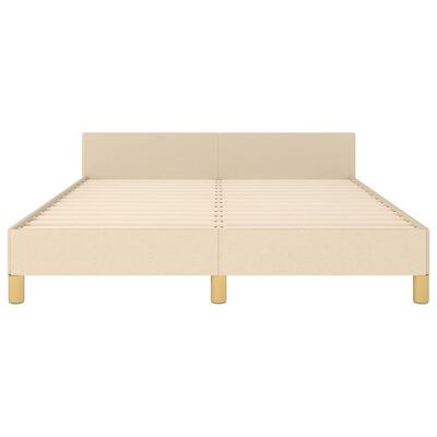 vidaXL Bedframe zonder matras stof crèmekleurig 140x190 cm