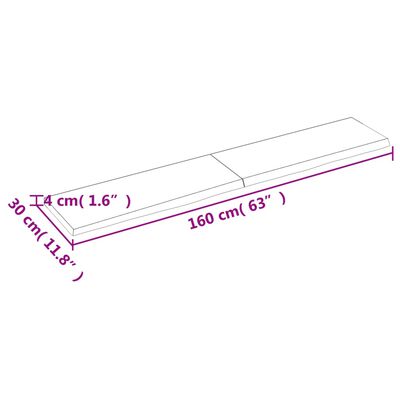 vidaXL Wandschap 160x30x(2-4) cm onbehandeld massief eikenhout