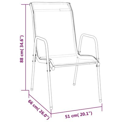 vidaXL 9-delige Tuinset textileen en staal zwart