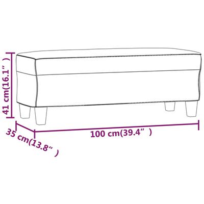 vidaXL Bankje 100x35x41 cm kunstleer bruin