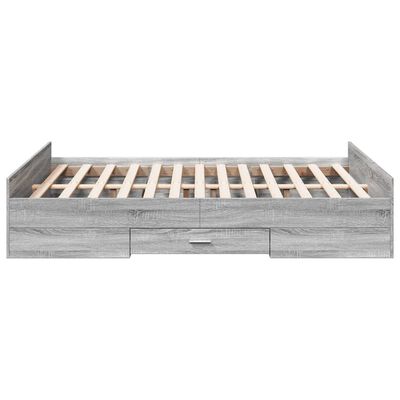 vidaXL Bedframe met lades bewerkt hout grijs sonoma eiken 140x190 cm