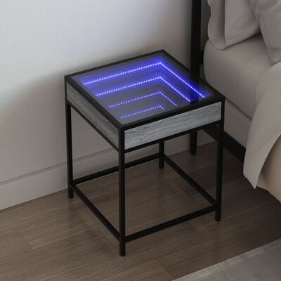 vidaXL Nachtkastje met Infinity LED 40x40x51 cm grijs sonoma eiken