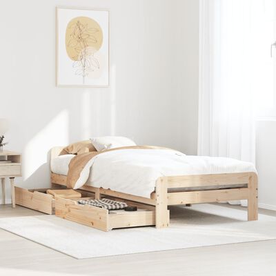 vidaXL Bedframe zonder matras massief grenenhout 75x190 cm