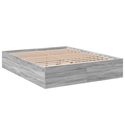 vidaXL Bedframe bewerkt hout grijs sonoma eikenkleurig 160x200 cm