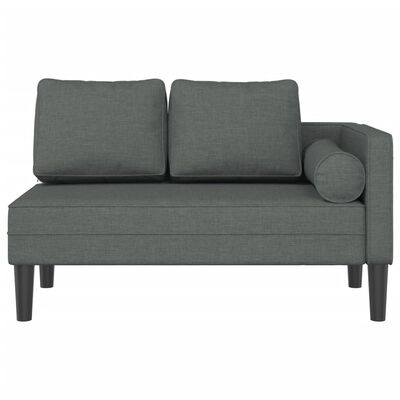 vidaXL Chaise longue met kussens stof donkergrijs