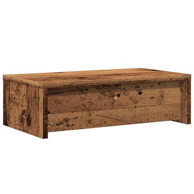 vidaXL Monitorstandaard met lades 50x27x15 cm bewerkt hout oud hout