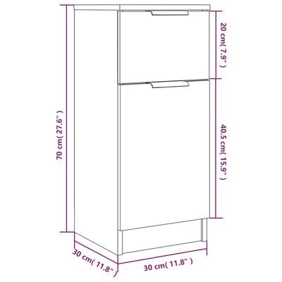 vidaXL Dressoirs 2 st 30x30x70 cm bewerkt hout wit