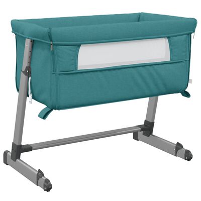 vidaXL Babybox met matras linnen groen