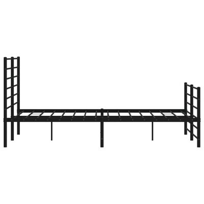 vidaXL Bedframe met hoofd- en voeteneinde metaal zwart 140x190 cm