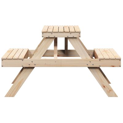 vidaXL Picknicktafel 105x134x75 cm massief grenenhout