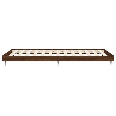 vidaXL Bedframe zonder matras bewerkt hout bruin eikenkleur 75x190 cm