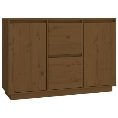 vidaXL Dressoir 111x34x75 cm massief grenenhout honingbruin