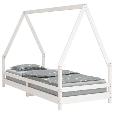 vidaXL Kinderbedframe 80x200 cm massief grenenhout wit