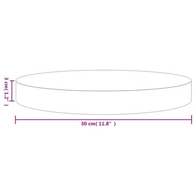 vidaXL Tafelblad rond Ø30x3 cm massief grenenhout zwart