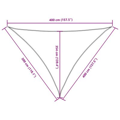 vidaXL Zonnescherm driehoekig 3x4x4 m oxford stof crèmekleurig