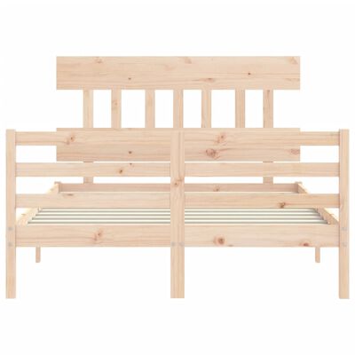 vidaXL Bedframe met hoofdbord massief hout