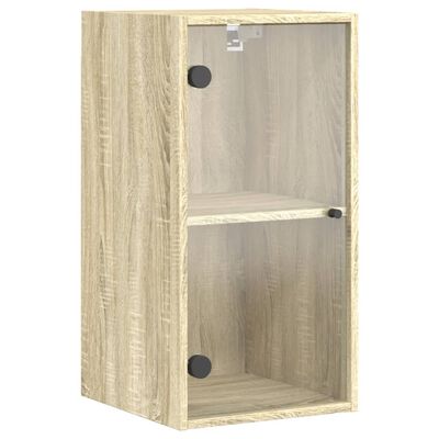 vidaXL Wandkast met glazen deuren 35x37x68,5 cm sonoma eikenkleurig