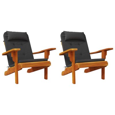 vidaXL Stoelkussens 2 st Adirondack oxford stof zwart