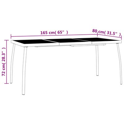 vidaXL Tuintafel 165x80x72 cm staalgaas antracietkleurig