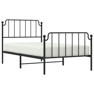 vidaXL Bedframe met hoofd- en voeteneinde metaal zwart 100x190 cm