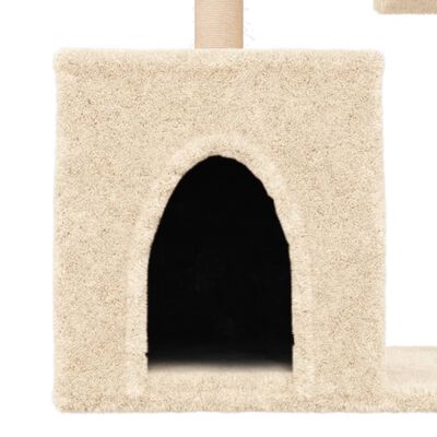 vidaXL Kattenmeubel met sisal krabpalen 86 cm crèmekleurig