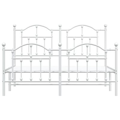 vidaXL Bedframe met hoofd- en voeteneinde metaal wit 140x200 cm