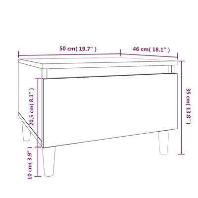 vidaXL Bijzettafels 2 st 50x46x35 cm bewerkt hout wit