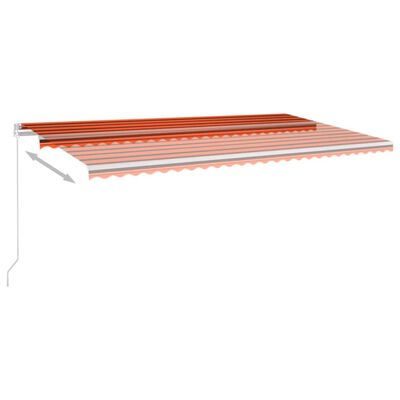 vidaXL Luifel handmatig uittrekbaar 600x350 cm oranje en bruin