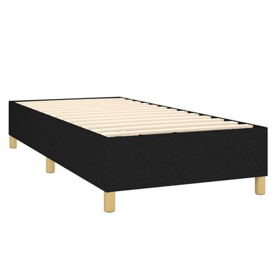 vidaXL Boxspring met matras stof zwart 90x190 cm