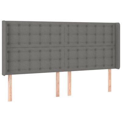 vidaXL Boxspring met matras en LED stof donkergrijs 180x200 cm