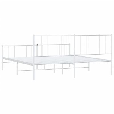 vidaXL Bedframe met hoofd- en voeteneinde metaal wit 193x203 cm