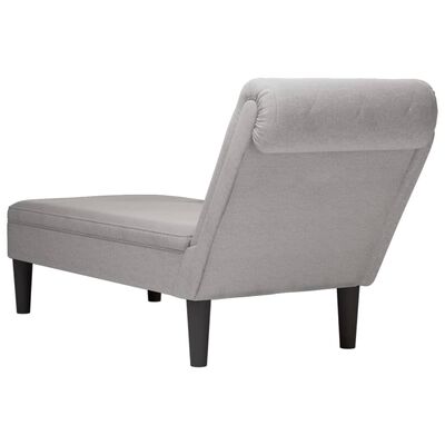 vidaXL Chaise longue met kussen en rechterarmleuning stof wolk grijs