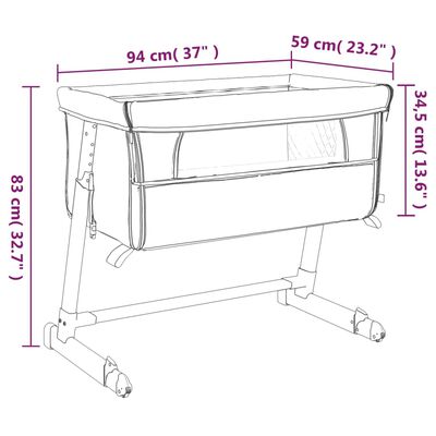 vidaXL Babybox met matras linnen groen